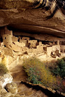 Colorado: Mesa Verde National Park, Cliff Palace (Anasazi ruins from mid 13th century) in cave under mesa